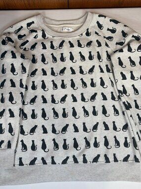 L.A. Soul Long Sleeve Black Cats Sweatshirt Women's XL Gray